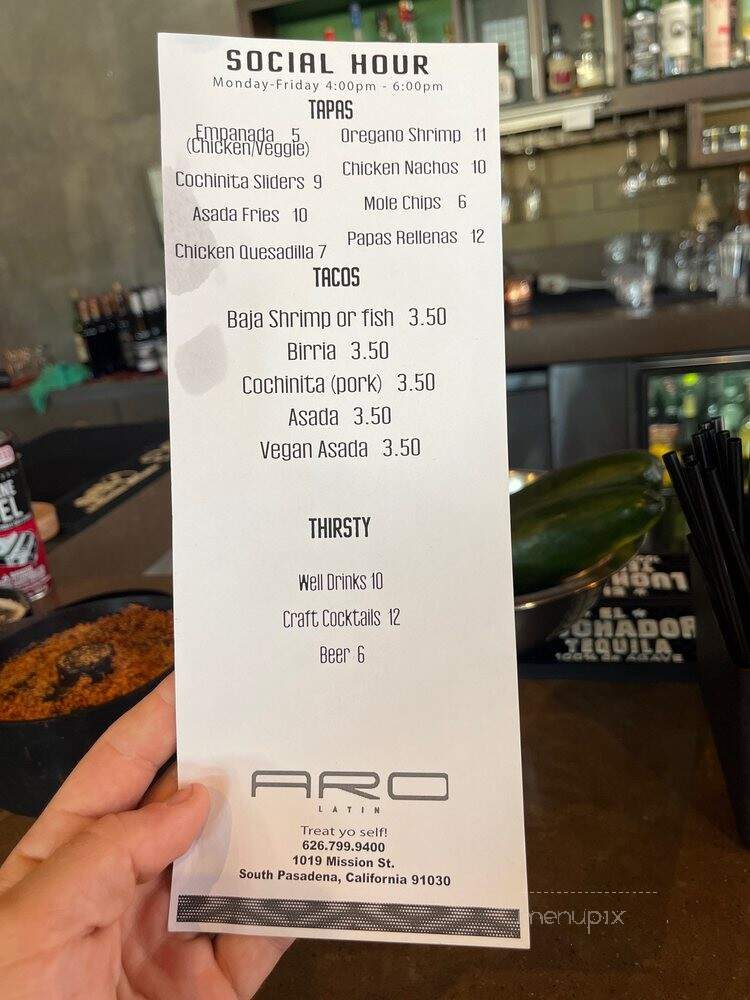 Aro Latin - South Pasadena, CA menu_pic
