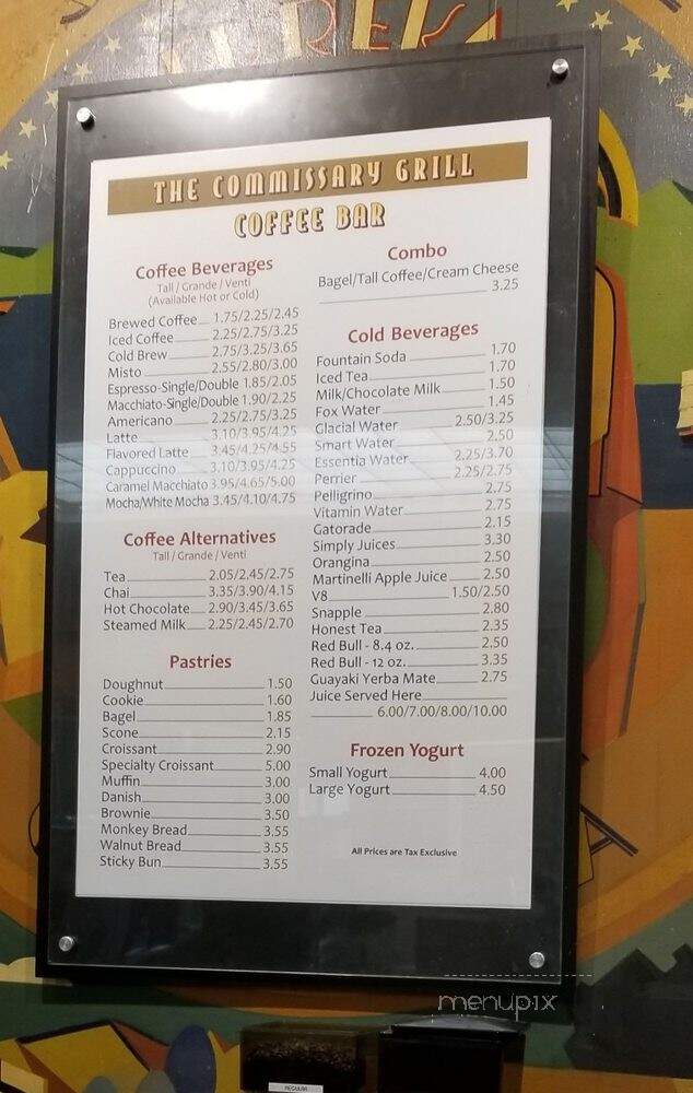 Fox Studio Commissary - Los Angeles, CA menu_pic