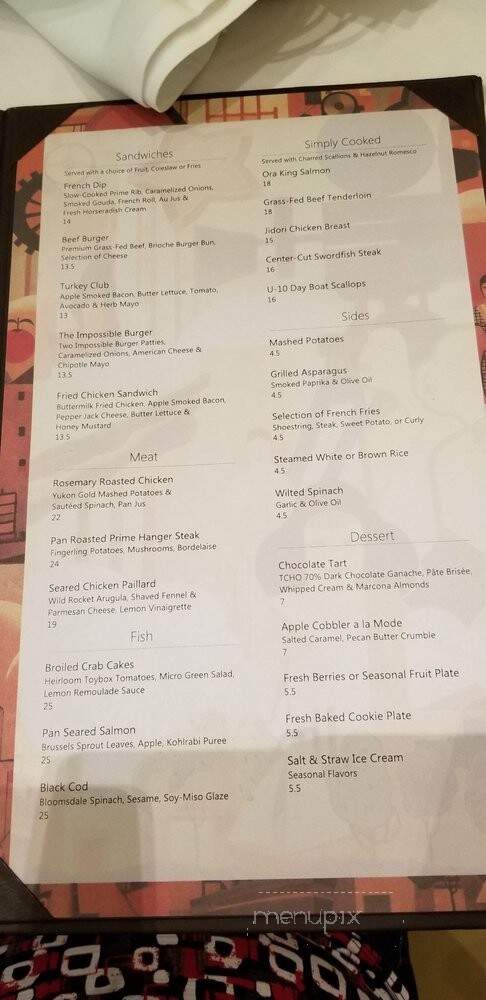 Fox Studio Commissary - Los Angeles, CA menu_pic