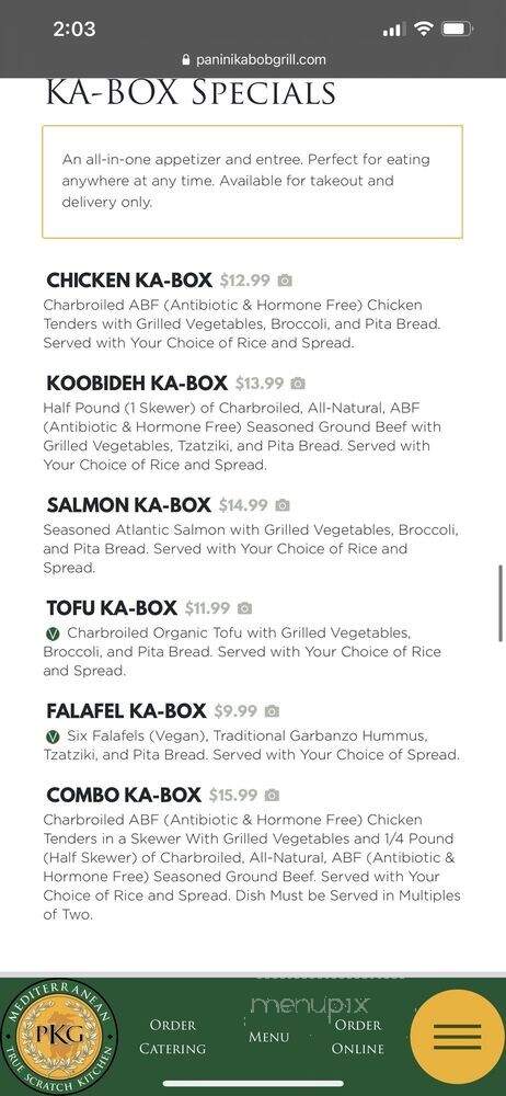 Panini Cafe - Glendale, CA menu_pic