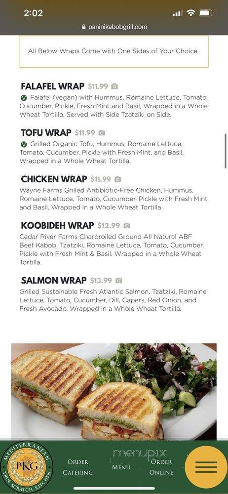 Panini Cafe - Glendale, CA menu_pic