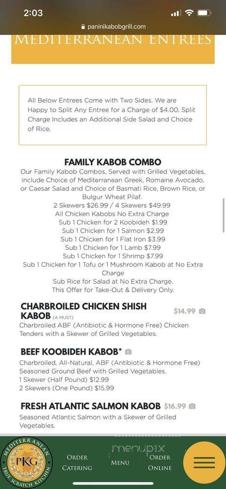 Panini Cafe - Glendale, CA menu_pic