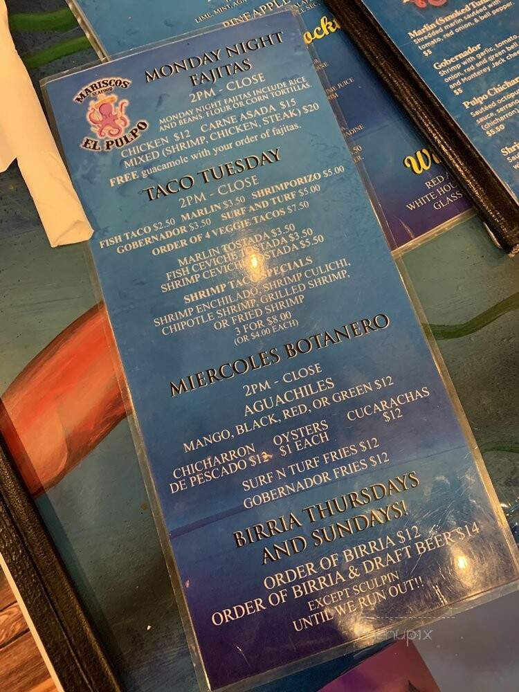 Mariscos El Moreno - Gardena, CA menu_pic