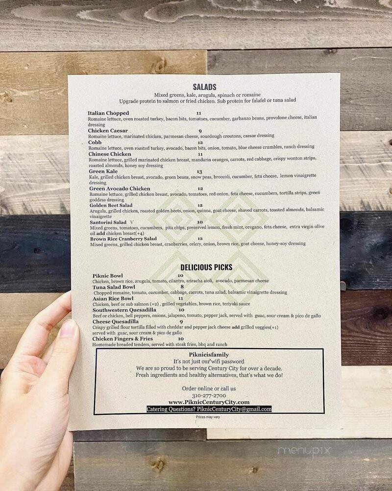 Piknic - Century City, CA menu_pic