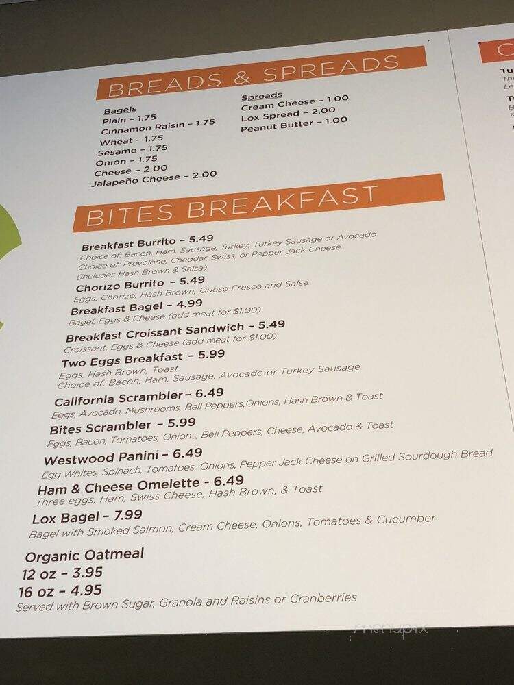 Bites - Los Angeles, CA menu_pic
