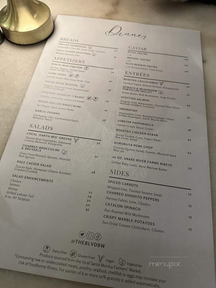The Boulevard - Beverly Hills, CA menu_pic