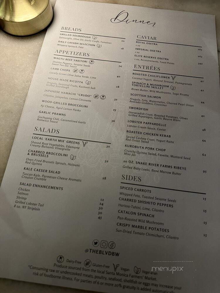 The Boulevard - Beverly Hills, CA menu_pic