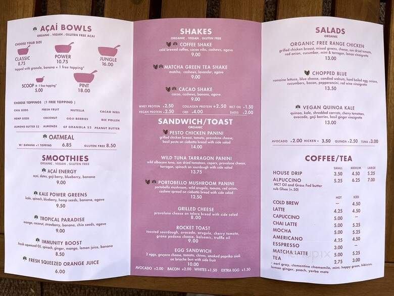 Acai Jungle Cafe - Burbank, CA menu_pic