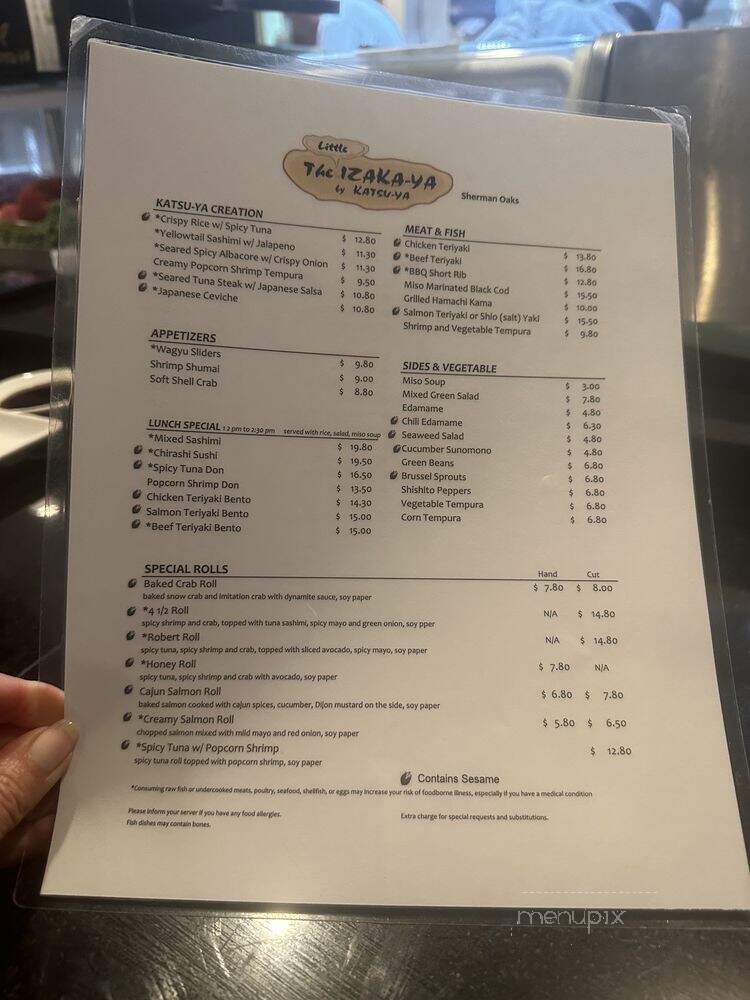 Little Izaka-ya By Katsu-ya - Los Angeles, CA menu_pic