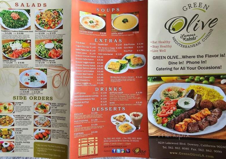 Green Olive Restaurant - Downey, CA menu_pic