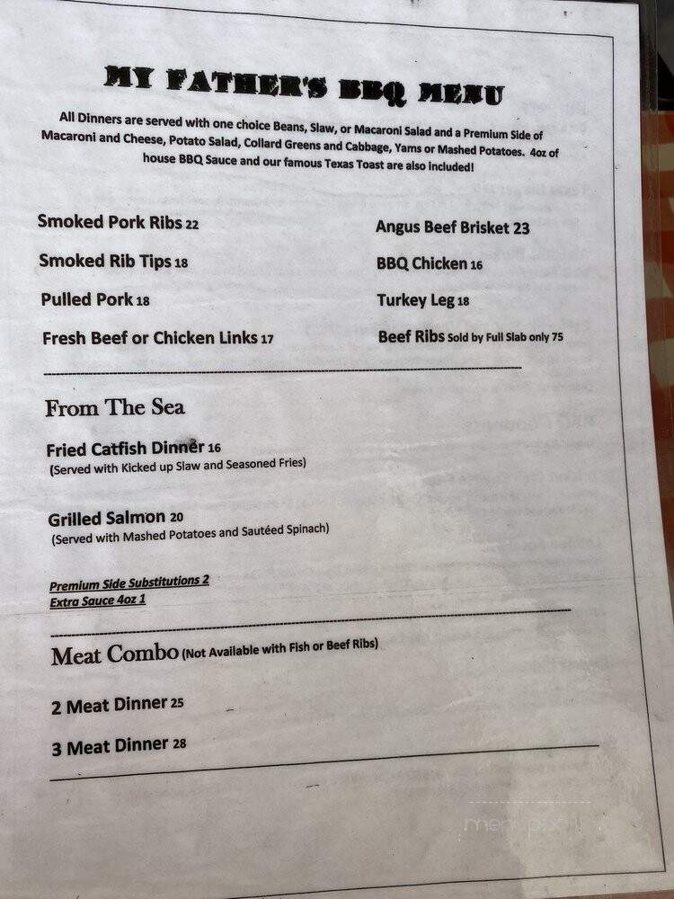My Father's BBQ - Carson, CA menu_pic