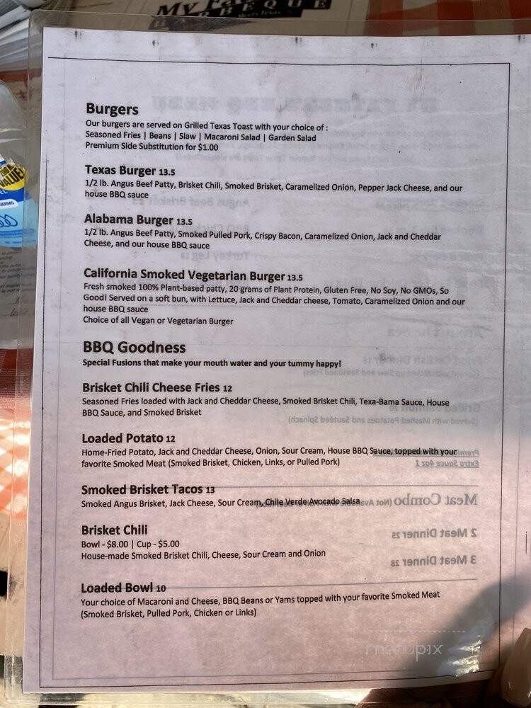 My Father's BBQ - Carson, CA menu_pic