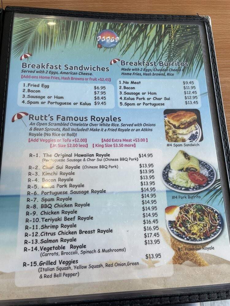 Rutts Hawaiian Cafe - Los Angeles, CA menu_pic