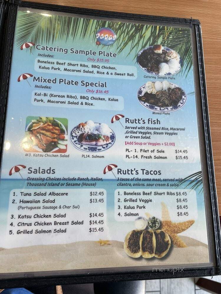 Rutts Hawaiian Cafe - Los Angeles, CA menu_pic