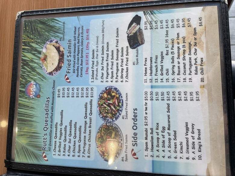 Rutts Hawaiian Cafe - Los Angeles, CA menu_pic