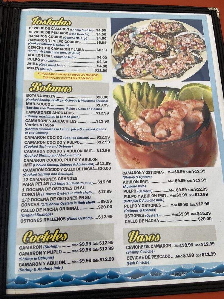 Mariscos Sol Y Mar - Whittier, CA menu_pic