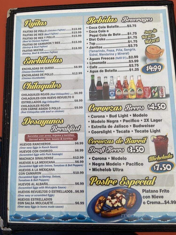 Mariscos Sol Y Mar - Whittier, CA menu_pic