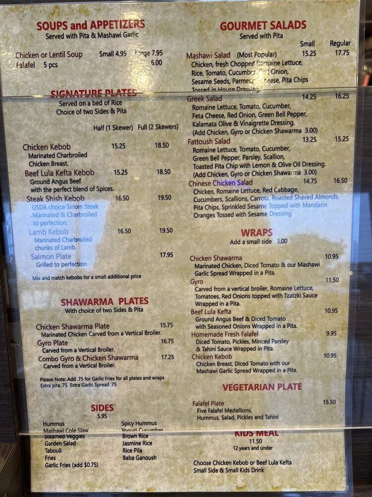 Mashawi Grill - Redondo Beach, CA menu_pic