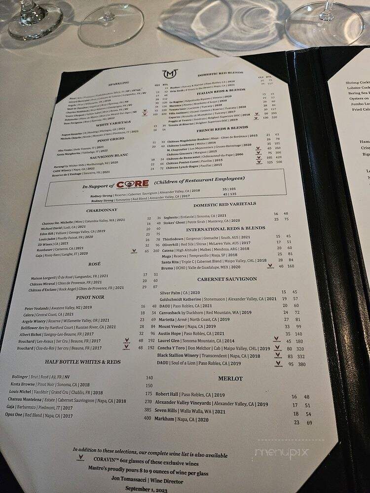 Mastro's Ocean Club - Malibu, CA menu_pic
