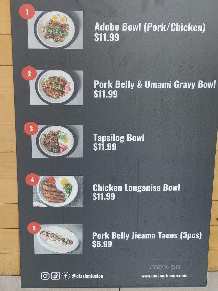 Oi Asian Fusion - Los Angeles, CA menu_pic