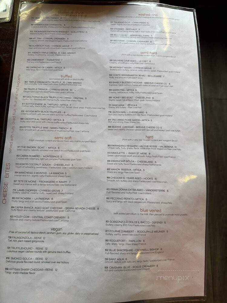 Forma Restaurant & Cheese Bar - Santa Monica, CA menu_pic