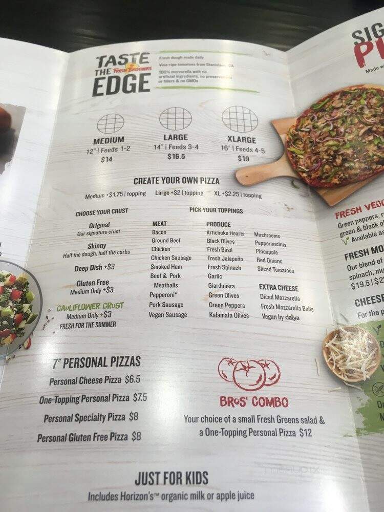 Fresh Brothers - Santa Monica, CA menu_pic