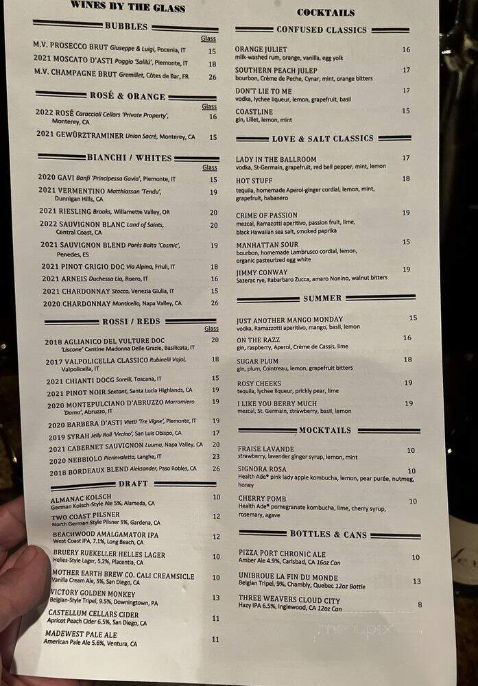 Love & Salt - Manhattan Beach, CA menu_pic