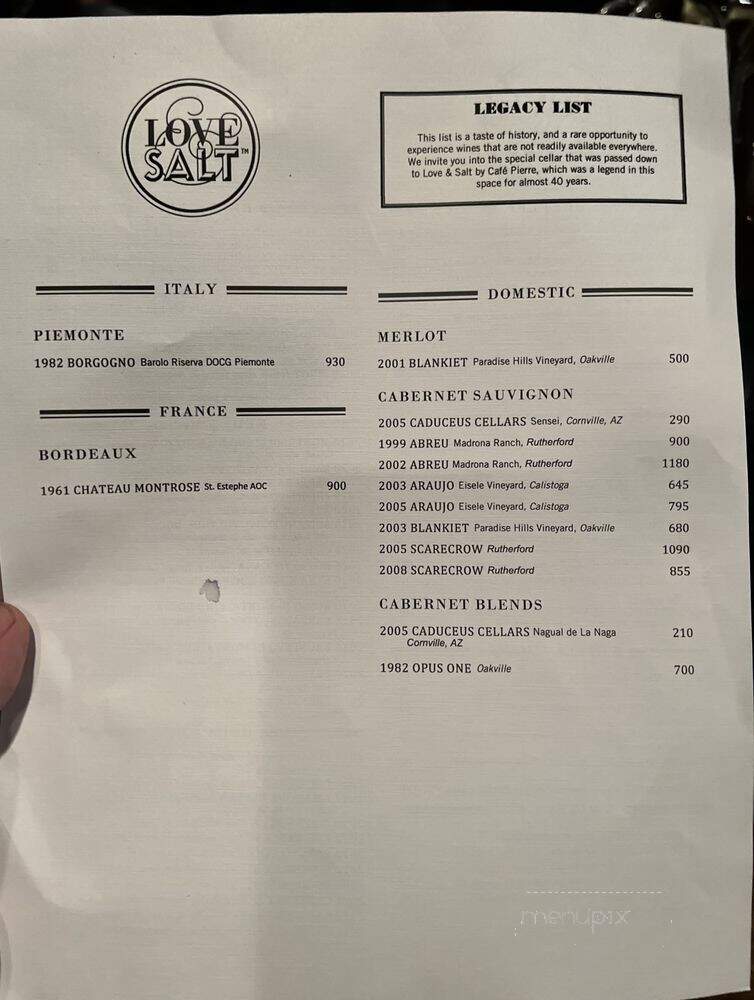 Love & Salt - Manhattan Beach, CA menu_pic