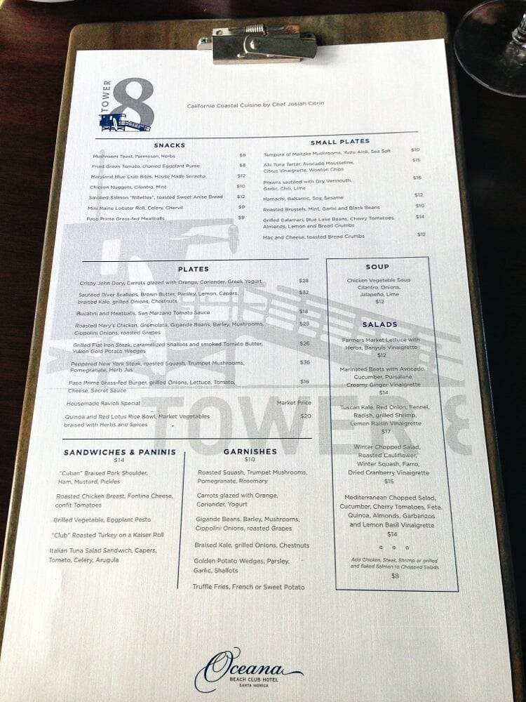 Tower 8 - Santa Monica, CA menu_pic