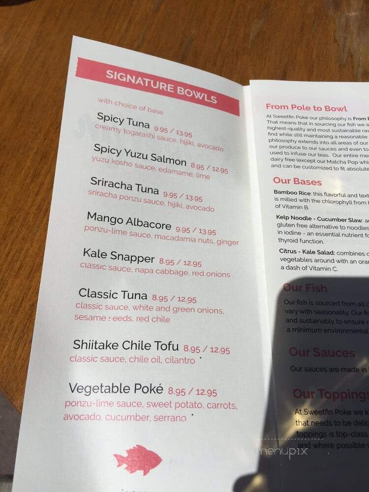 Sweetfin Poke - Santa Monica, CA menu_pic