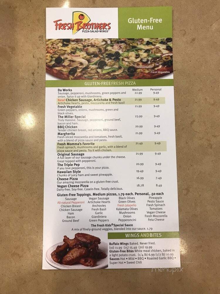 Fresh Brothers - Los Angeles, CA menu_pic