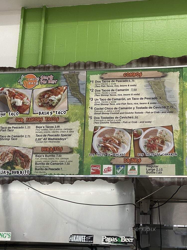 Tacos Baja - Whittier, CA menu_pic