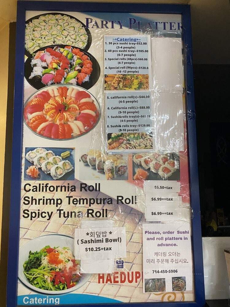 Haru Sushi - Buena Park, CA menu_pic