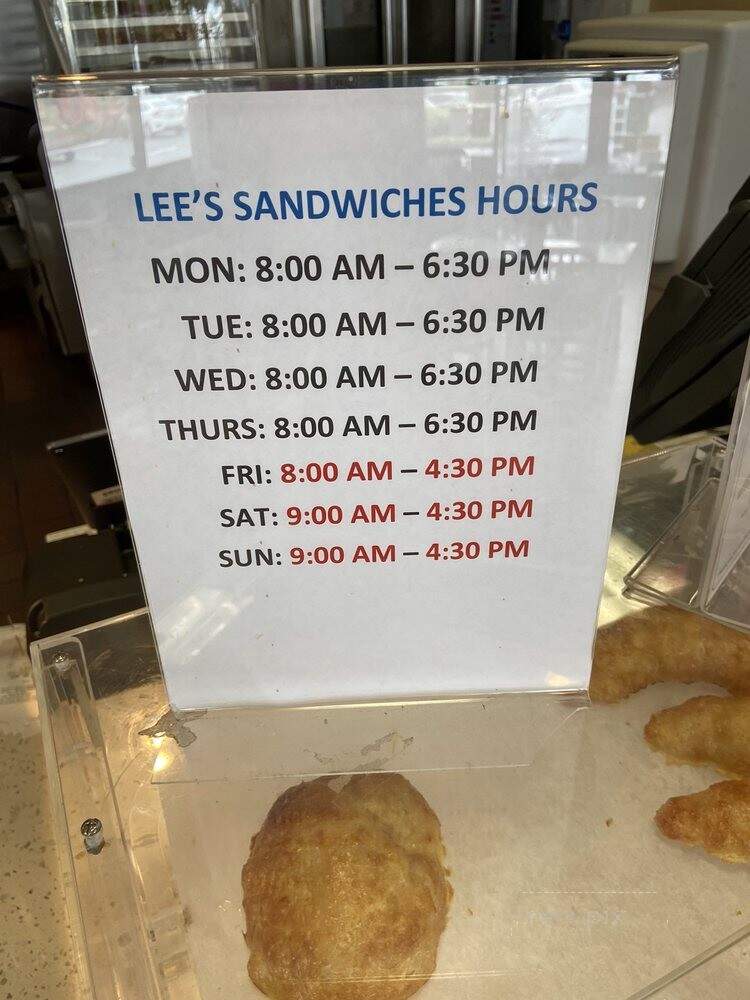 Lee's Sandwiches - Hawaiian Gardens, CA menu_pic