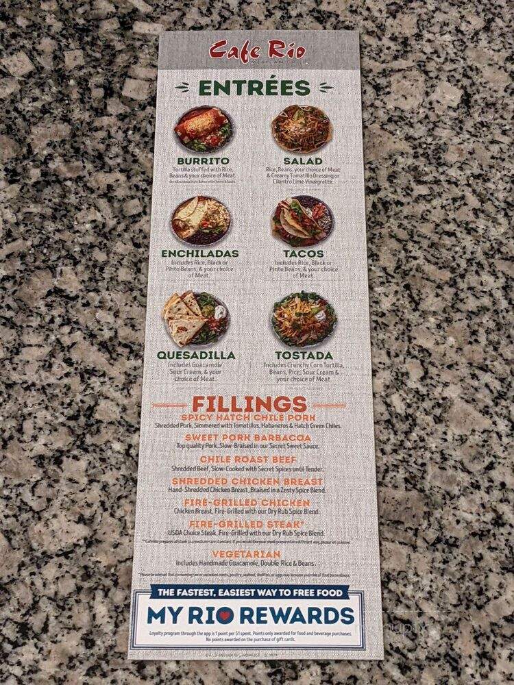 Cafe Rio - Lakewood, CA menu_pic