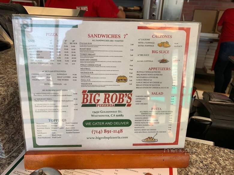Big Rob's Pizzeria - Westminster, CA menu_pic
