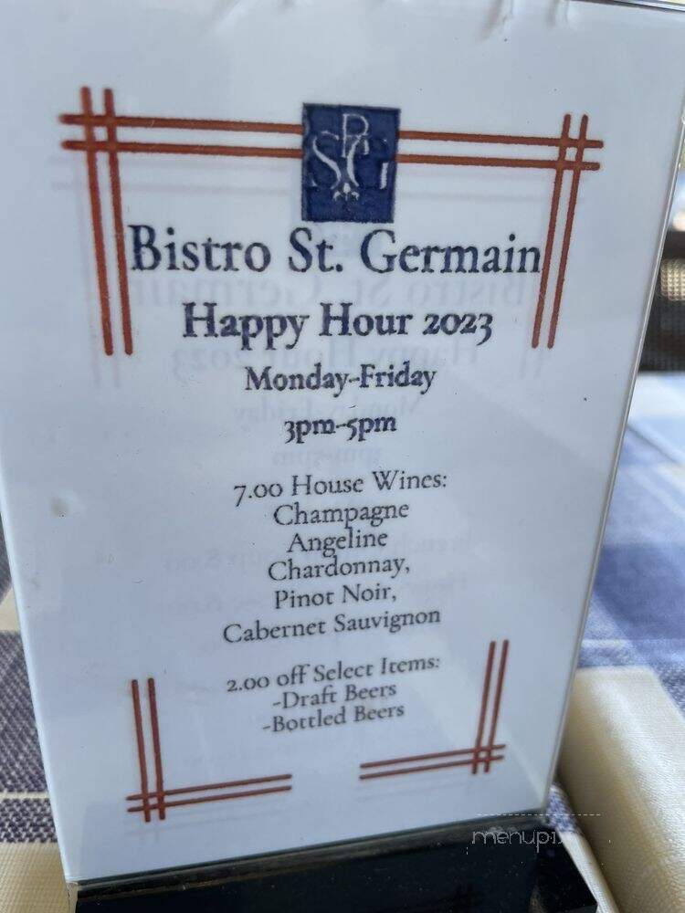 Bistro St Germain - Seal Beach, CA menu_pic