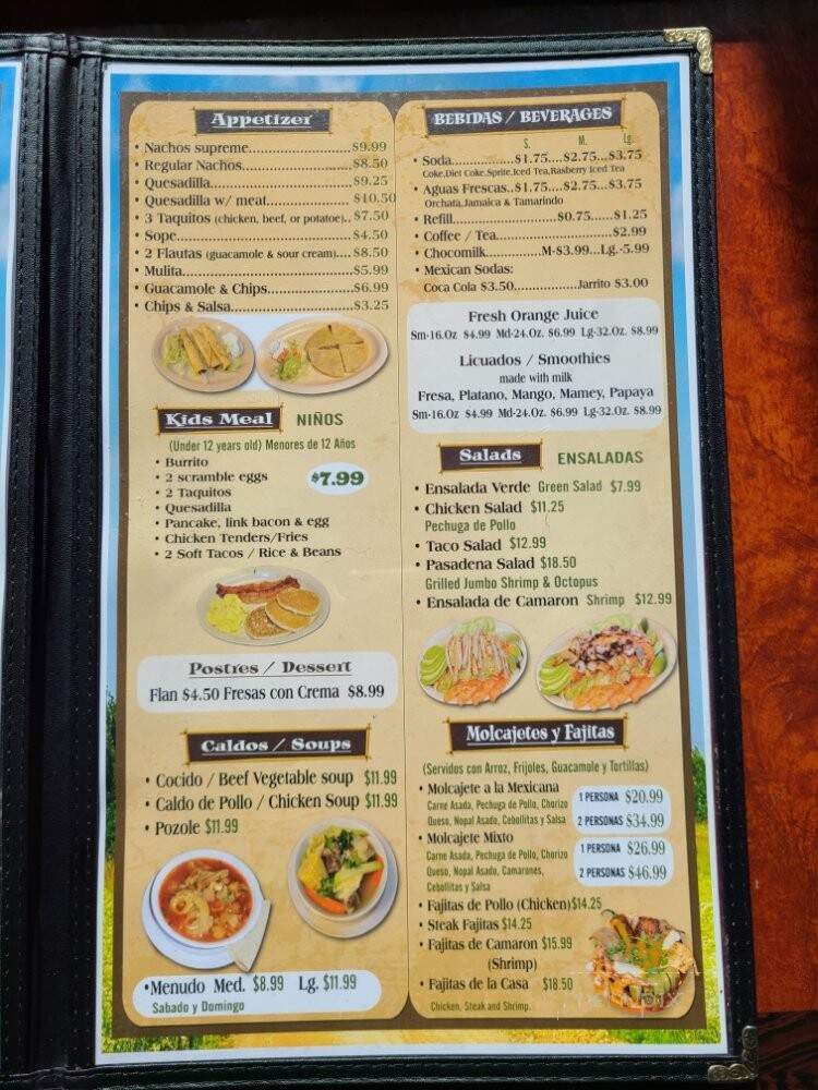 El Caporal - Altadena, CA menu_pic