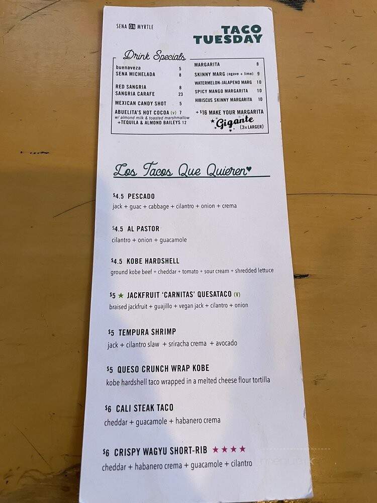 Sena On Myrtle - Monrovia, CA menu_pic
