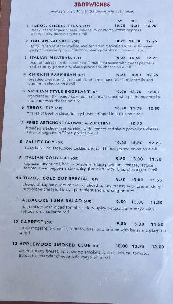 Tardino Bro's Italian Kitchen - Azusa, CA menu_pic