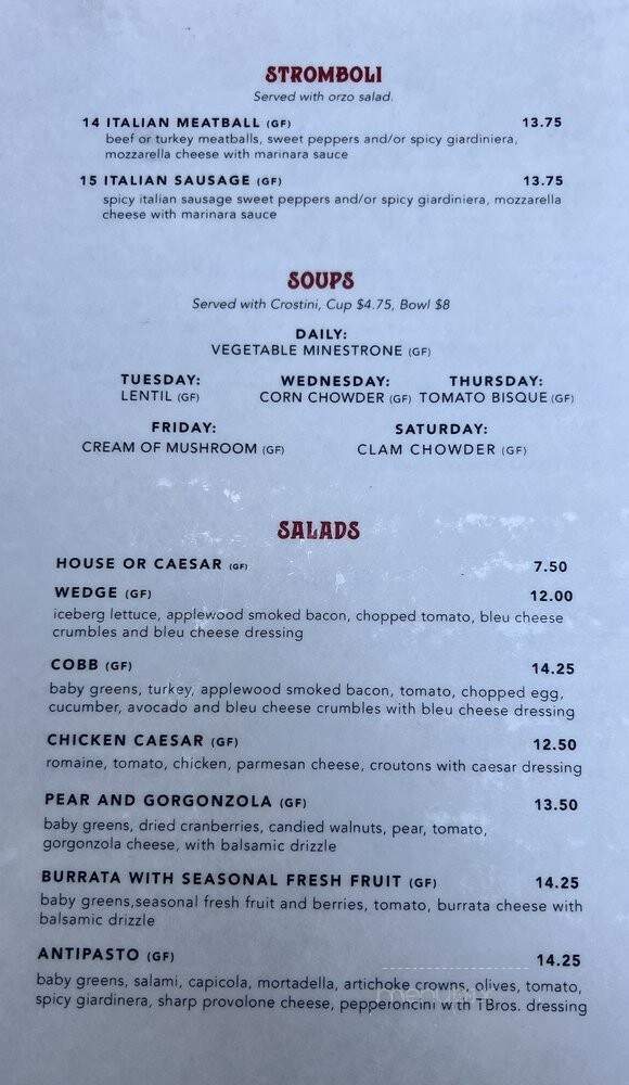 Tardino Bro's Italian Kitchen - Azusa, CA menu_pic