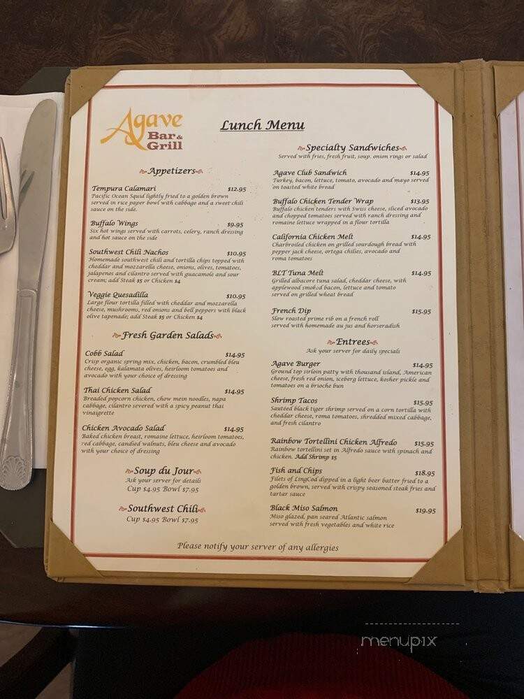 Agave Bar and Grill - Sunland, CA menu_pic