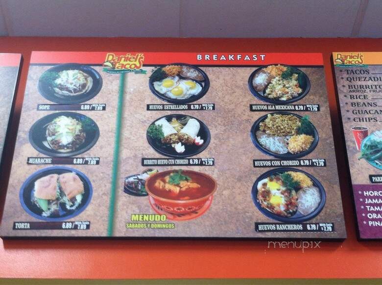 Daniel's Tacos - Los Angeles, CA menu_pic