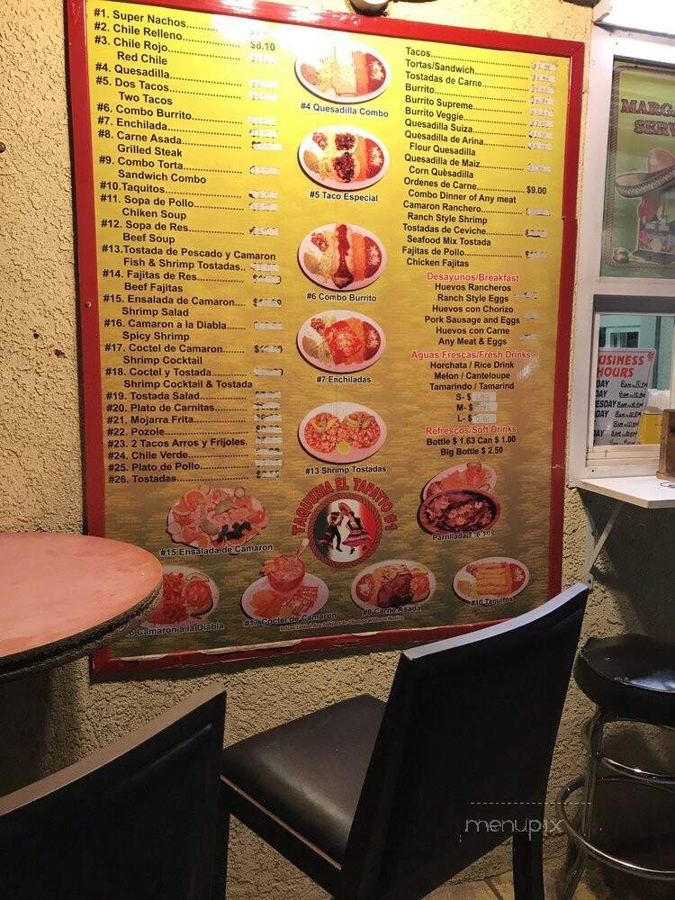 Taqueria El Tapatio #1 - Los Angeles, CA menu_pic