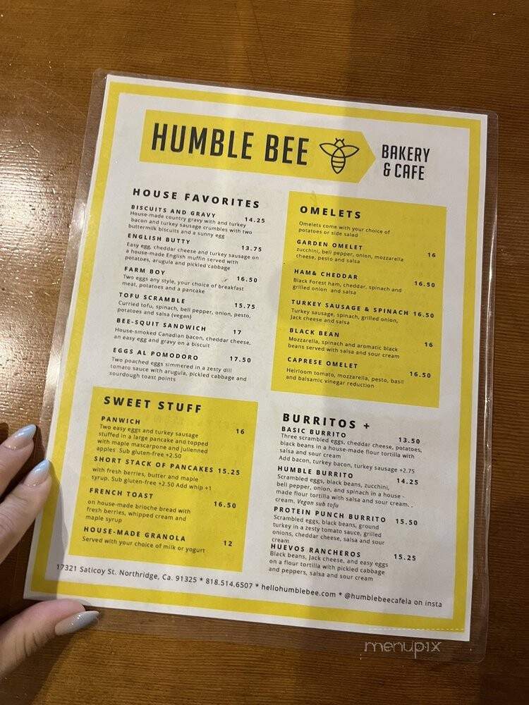 Humble Bee Pie - Los Angeles, CA menu_pic