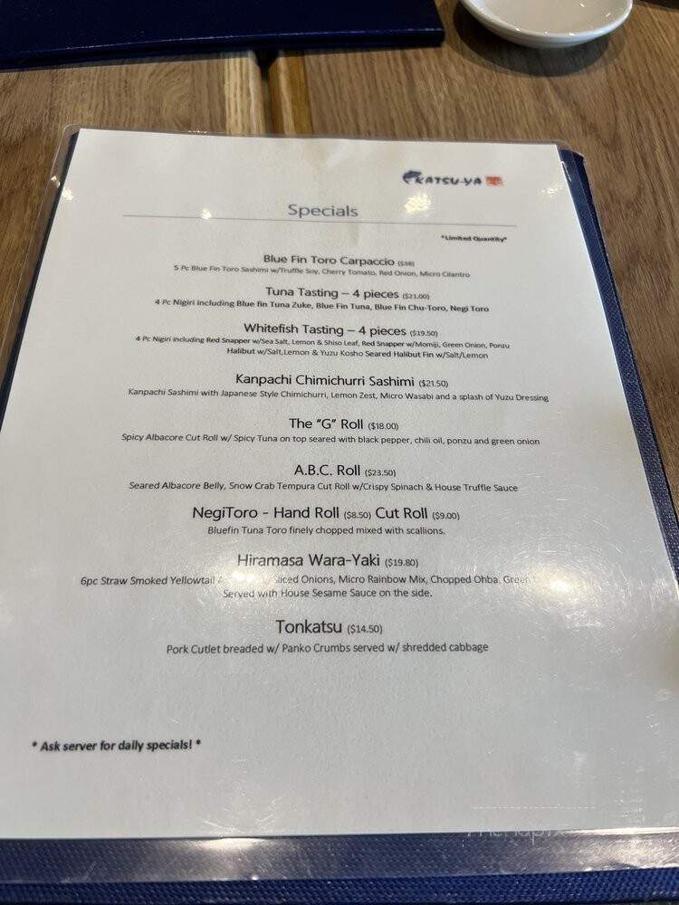 Katsu-ya - Los Angeles, CA menu_pic
