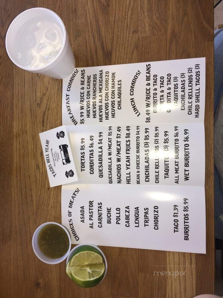 Tacos Hell Yeah - Los Angeles, CA menu_pic
