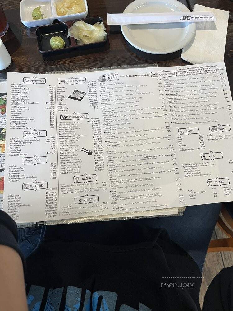 Cho Cho San - Encino, CA menu_pic