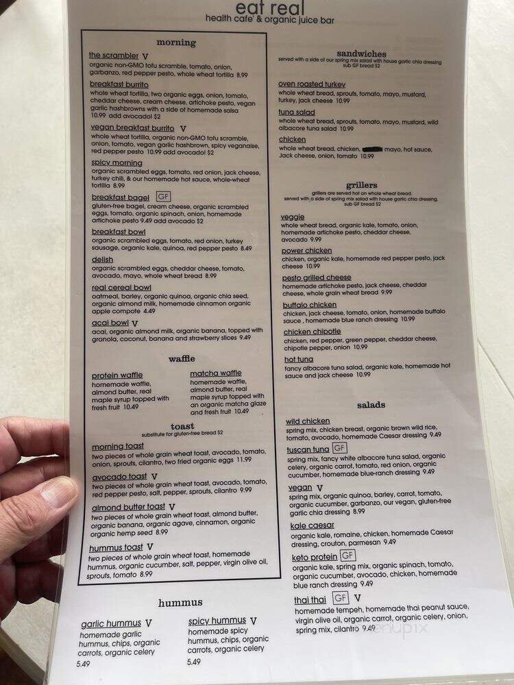 Eat Real Cafe - Santa Clarita, CA menu_pic