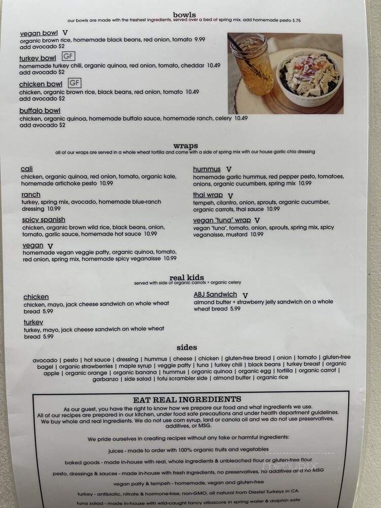 Eat Real Cafe - Santa Clarita, CA menu_pic